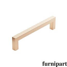 Greep square 10x128x138mm aluminium mat messing geborsteld