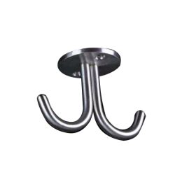 Haakje 8x65mm met plaat RVS twee haken