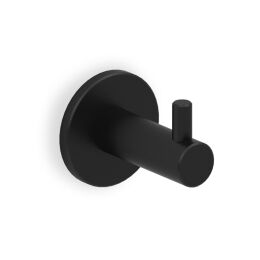 Haakje rond 14x42mm met plaat mat zwart