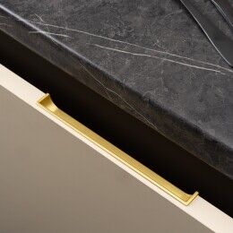 Infreesgreep achter  Mat messing