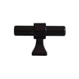 Knop 10X28X50mm mat zwart