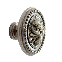 Knop Acanthus 48mm oud zilver