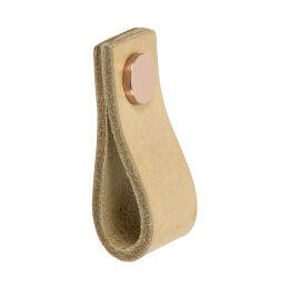 Leren Lus greep 65x25x25mm naturel / koper