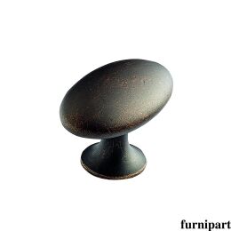 Oval knop 60x35x35mm donker brons dgh