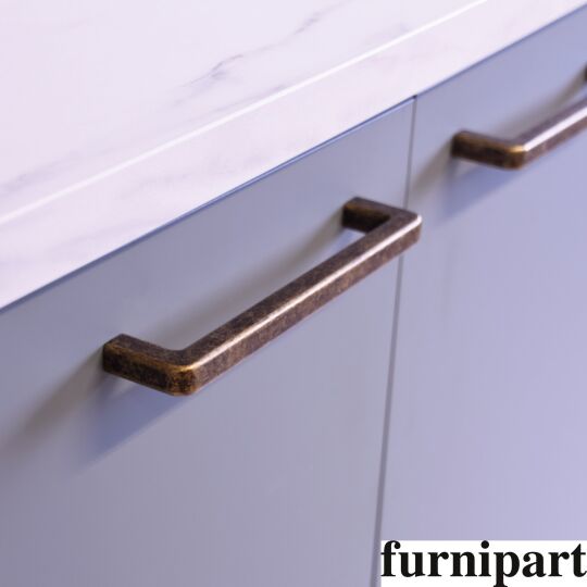 Greep Mango 12mm RVS look  leverbaar in 3 lengte maten