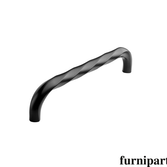 Greep twisted 12x160x172mm Zwart