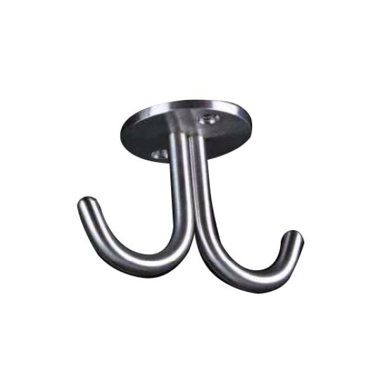 Haakje 8x65mm met plaat RVS twee haken