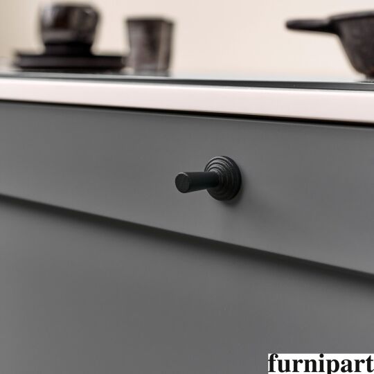 Knop Move Ø-22mm H-30mm Oud zwart