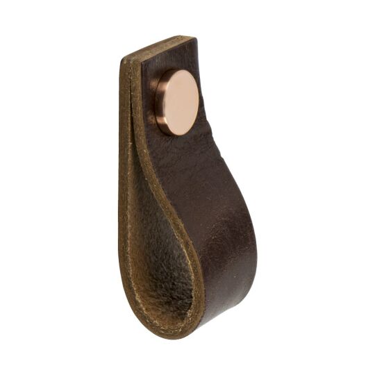 Leren lusgreep bruin/koper