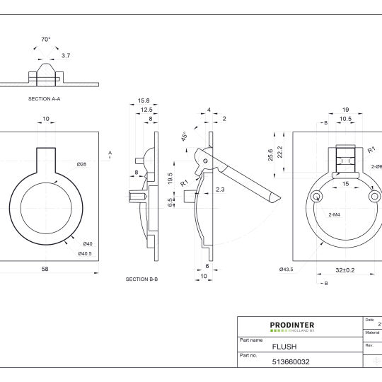 Luikring infreesgreep rvs look