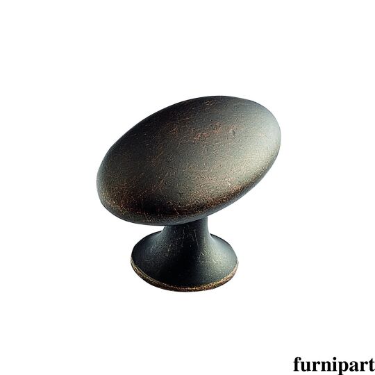 Oval knop 60x35x35mm donker brons dgh