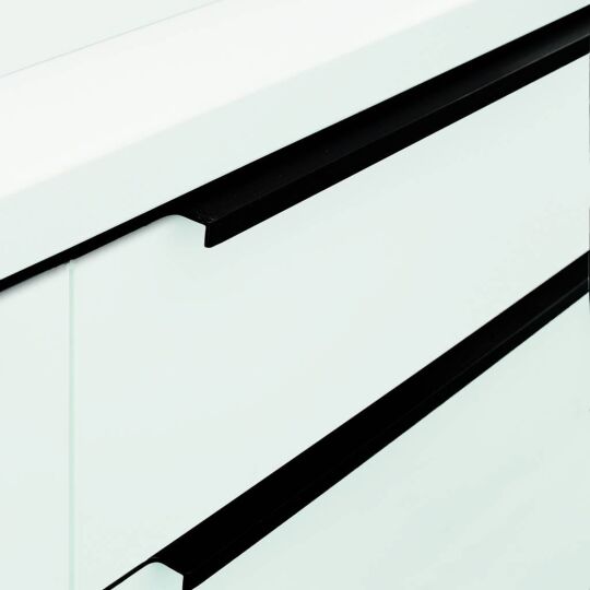 Platte infreesgreep mat zwart