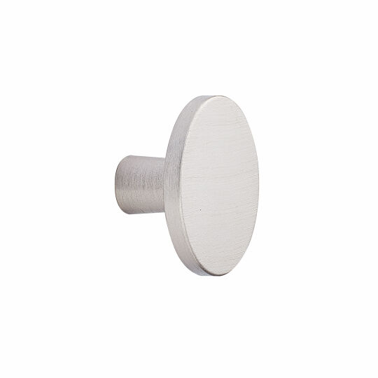 Ronde knop Ø 42mm H-24mm aluminium RVS look  geborsteld