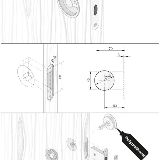 schuifdeurslot rond 48x50 RVS
