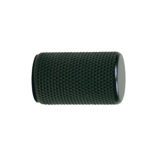 Stiftknop ribbel 17,5mm H-28mm alu. Zwart