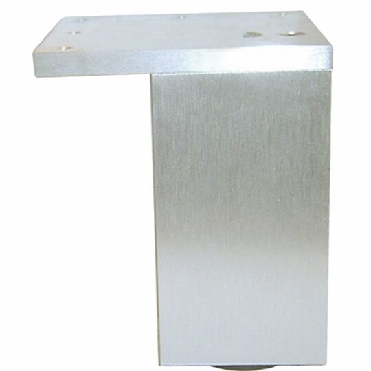 Vierkante poot 60x60mm H-150mm alu met plaat verstelbaar